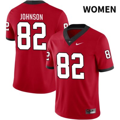 Women's Georgia Bulldogs NCAA #82 Logan Johnson Nike Stitched Red NIL 2022 Authentic College Football Jersey HVJ3154WZ